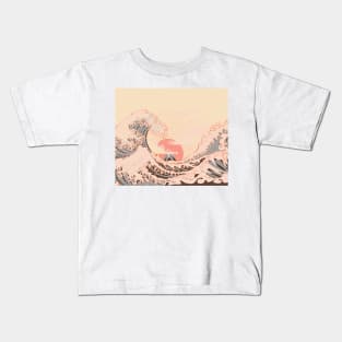 The great wave off kanagawa at sunrise Kids T-Shirt